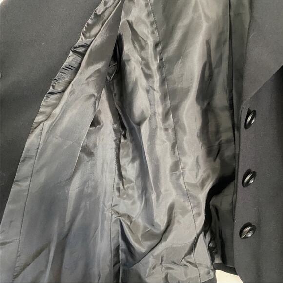 Bisou Bisou blazer size 8 bell sleeve button front cropped career office black - Picture 8 of 8